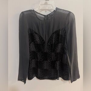 Nanette Lepore Black Sheer Blouse